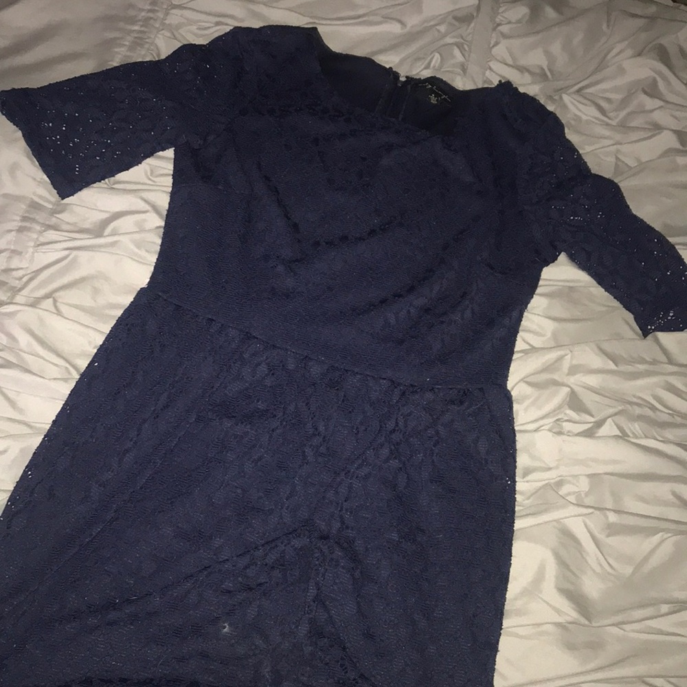 Navy blue mid length dress